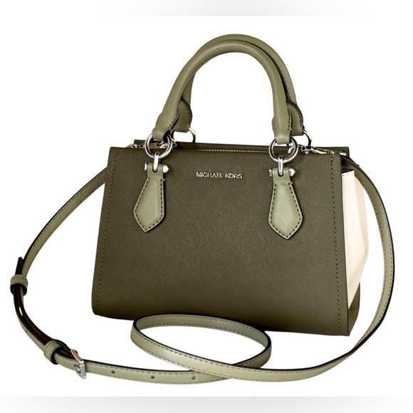 Michael Kors Marilyn Small Satchel Shoulder Crossbody Bag Olive Multi - Picture 1 of 13